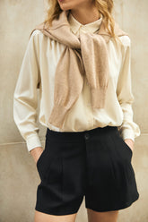 SUÉTER CASHMERE DELUXE GOLA CARECA - CAQUI