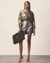 JAQUETA BOMBER METALIZADA - DOURADO