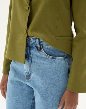 Blazer de Linho Alfaiataria - Verde Militar