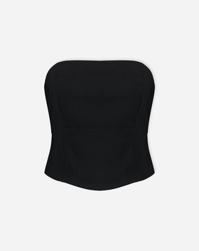BLUSA SEM ALÇAS ALFAIATARIA - PRETO
