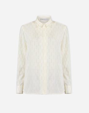 CAMISA MANGA LONGA BARRA ARREDONDADA - OFF-WHITE