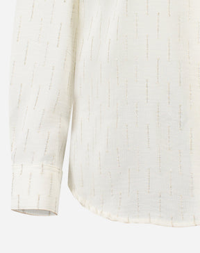 CAMISA MANGA LONGA BARRA ARREDONDADA - OFF-WHITE