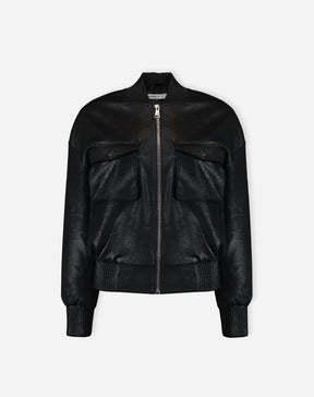 JAQUETA BOMBER METALIZADA - PRETO