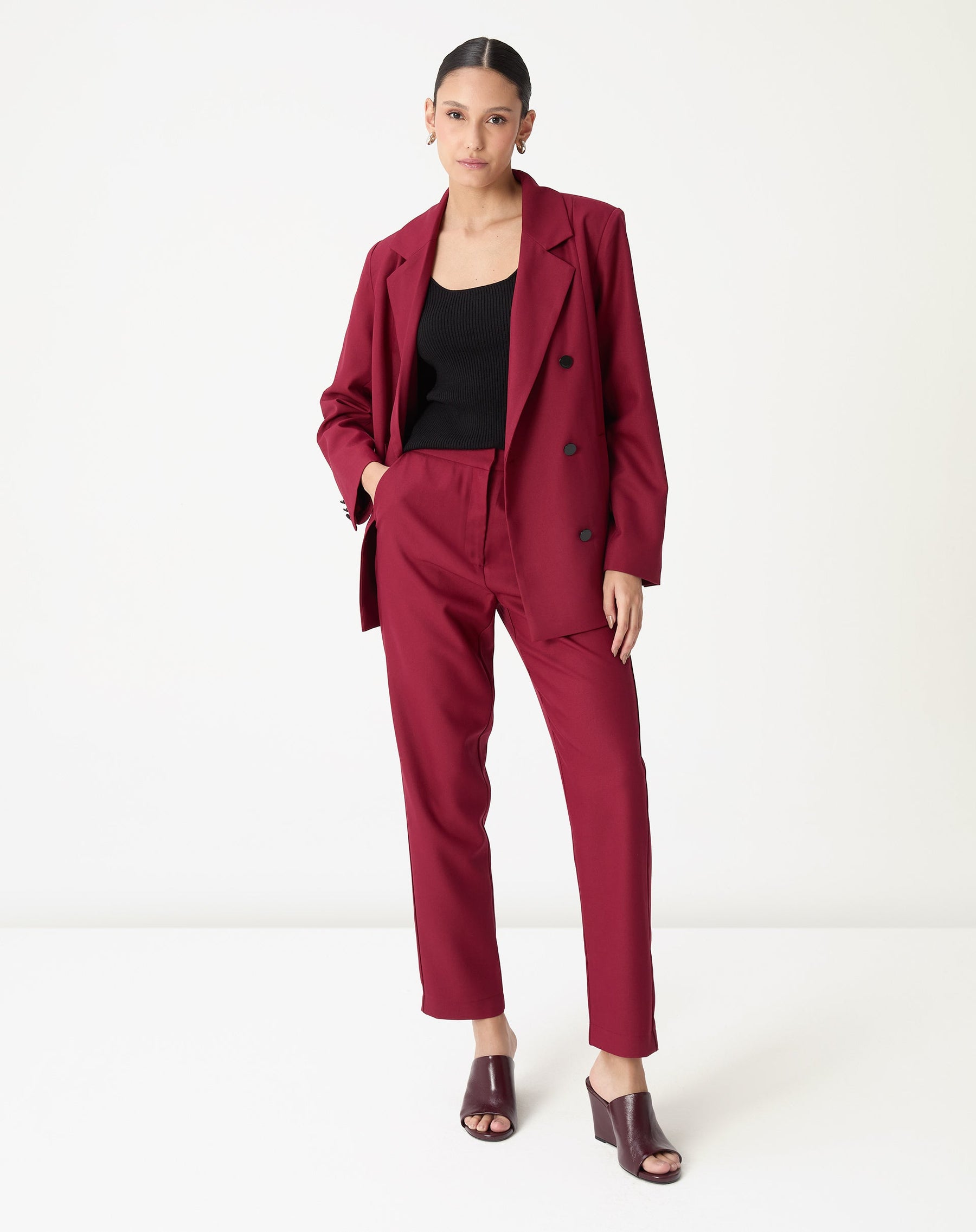 CALÇA SLIM ALFAIATARIA - VINHO