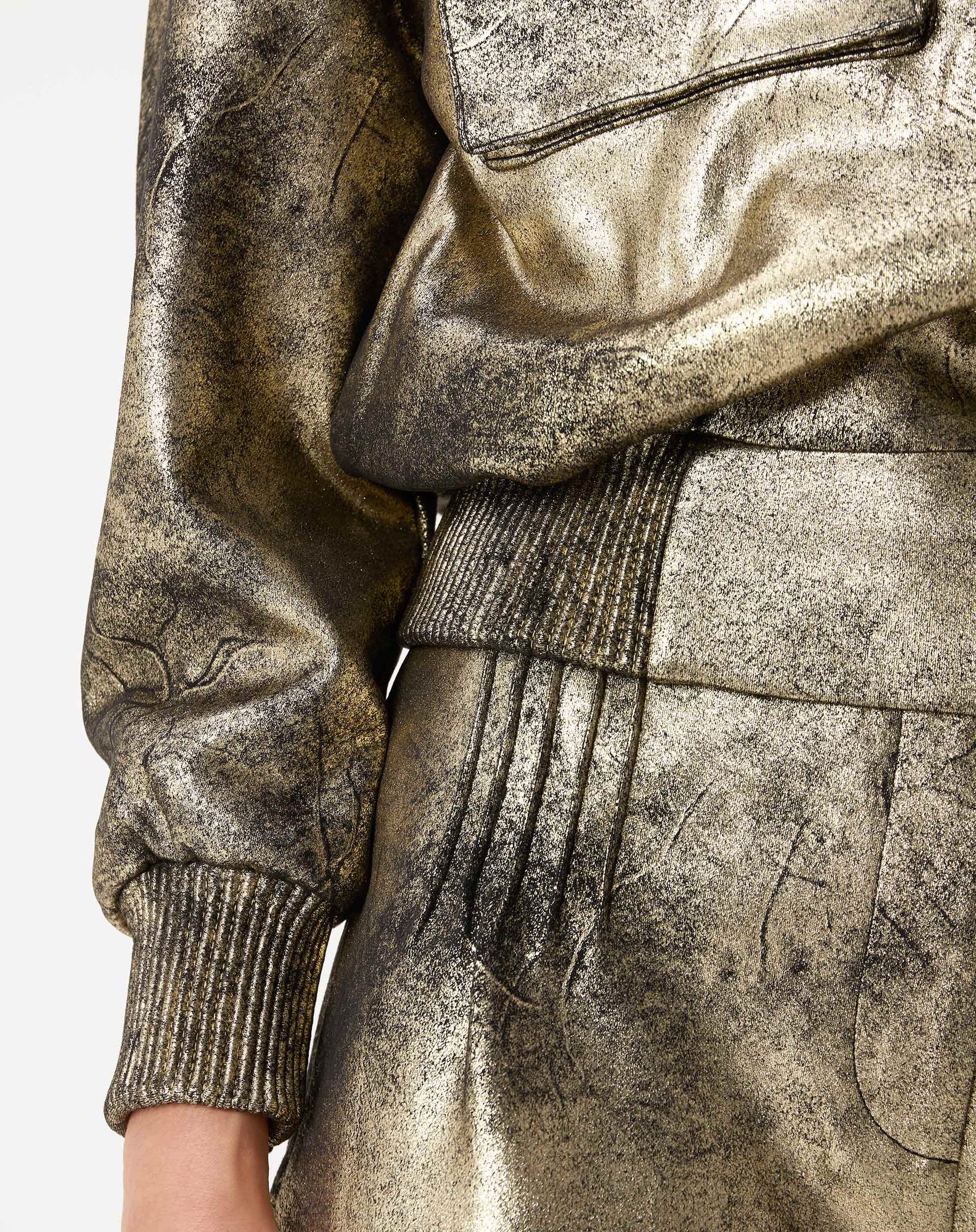 JAQUETA BOMBER METALIZADA - DOURADO