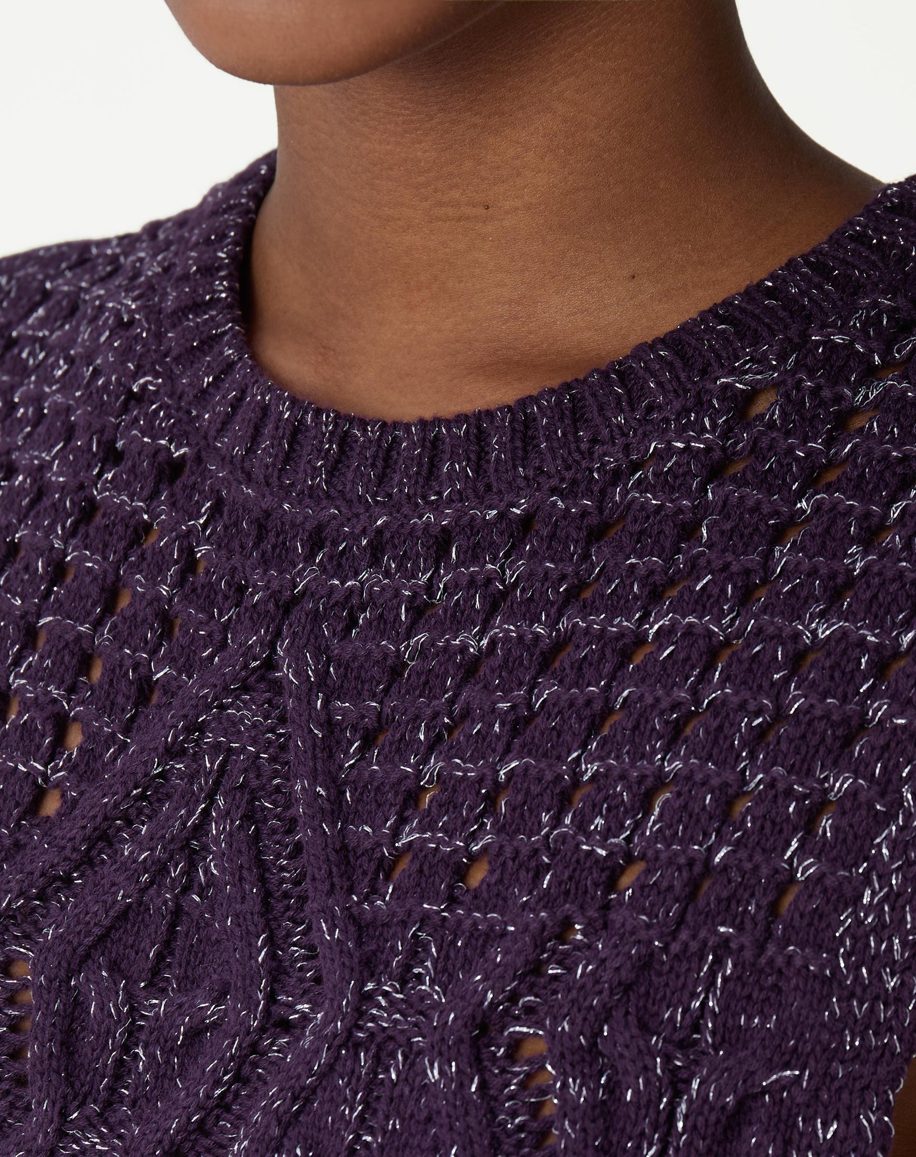 REGATA TRICOT PONTO DIFERENCIADO - ROXO