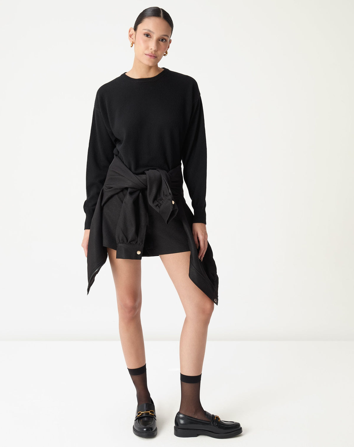 SUÉTER CASHMERE DELUXE GOLA CARECA - PRETO