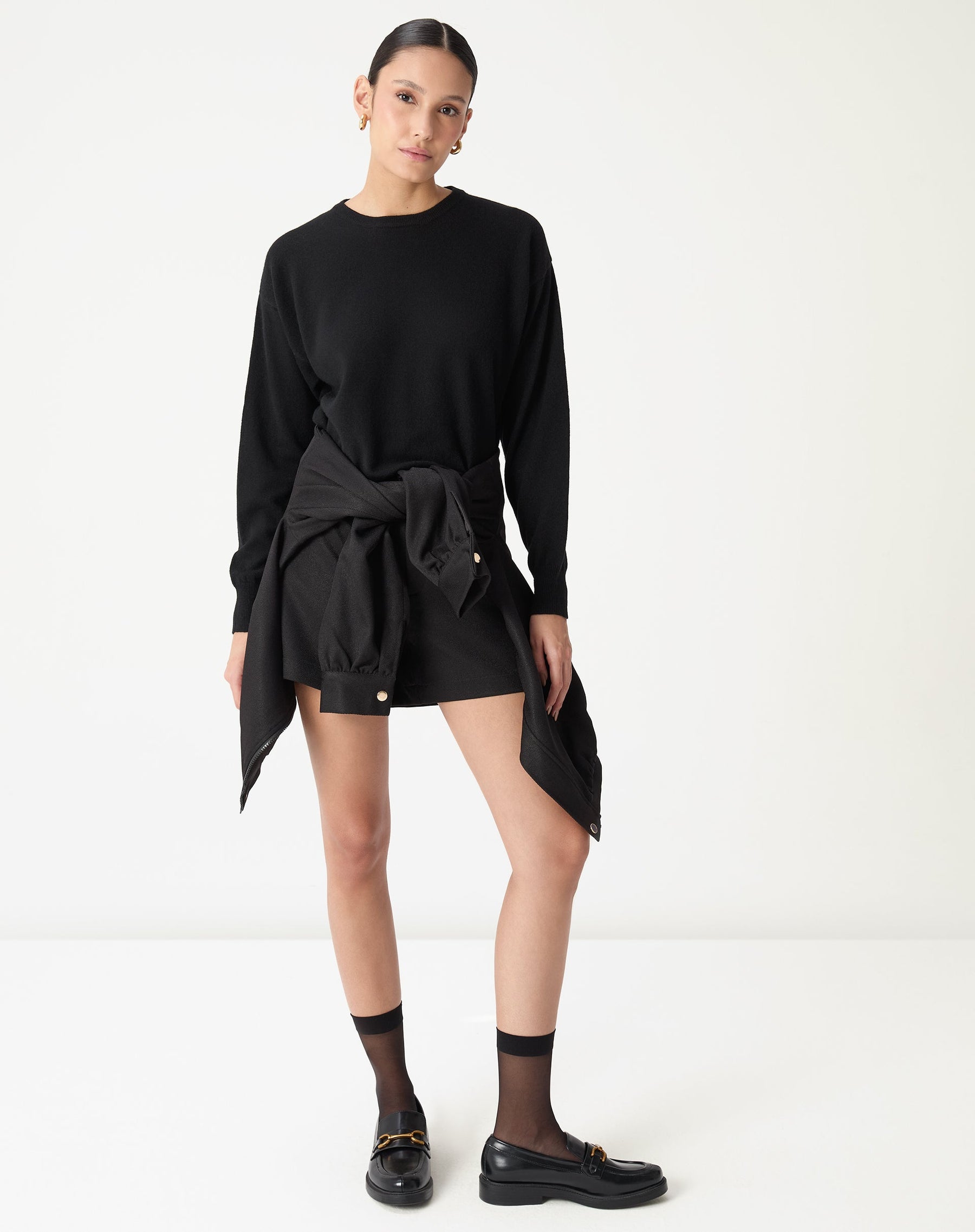 SUÉTER CASHMERE DELUXE GOLA CARECA - PRETO
