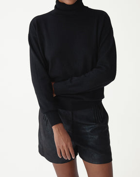 Suéter Cashmere Deluxe Gola Alta  - PRETO