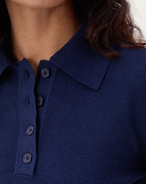 SUÉTER GOLA POLO MANGA LONGA - AZUL MARINHO