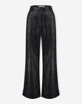 CALÇA RETA COBRA PU - PRETO