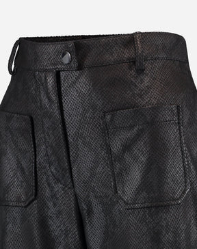 CALÇA RETA COBRA PU - PRETO