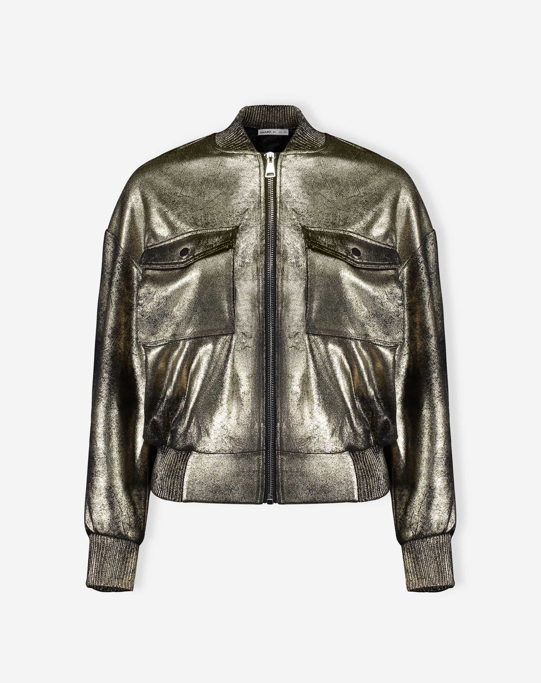 JAQUETA BOMBER METALIZADA - DOURADO