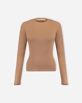 SUÉTER TRICOT GOLA CARECA - BEGE