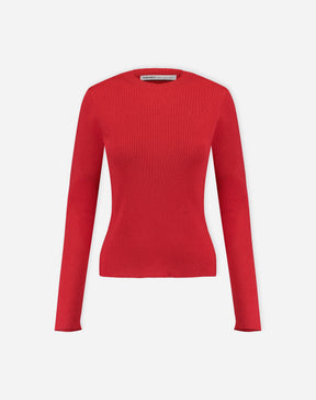 SUÉTER TRICOT GOLA CARECA - VERMELHO