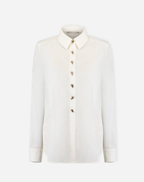 CAMISA ALONGADA COM FENDA - OFF-WHITE