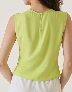 BLUSA COM PREGAS DE VISCOSE - VERDE