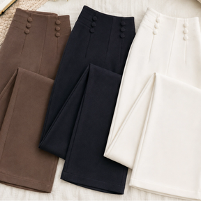 [Compre 2, Leve 3] Calça Maya Feminina em Poliéster, Viscose e Elastano de Cintura Alta Térmica com Forro Peluciado e Fivela Decorativa