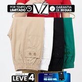 [Leve 4, Pague Só 2!] Calça Capri Serena Feminina em Algodão e Poliéster de Cintura Alta Flexível com Bolsos Práticos e Barra Pregueada