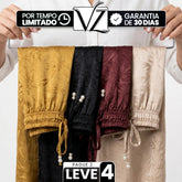 [Leve 4, Pague Só 2!] Calça Lumira Feminina em Tecido Acetinado e Jacquard de Cintura Alta com Cordão de Ajuste em Pérolas