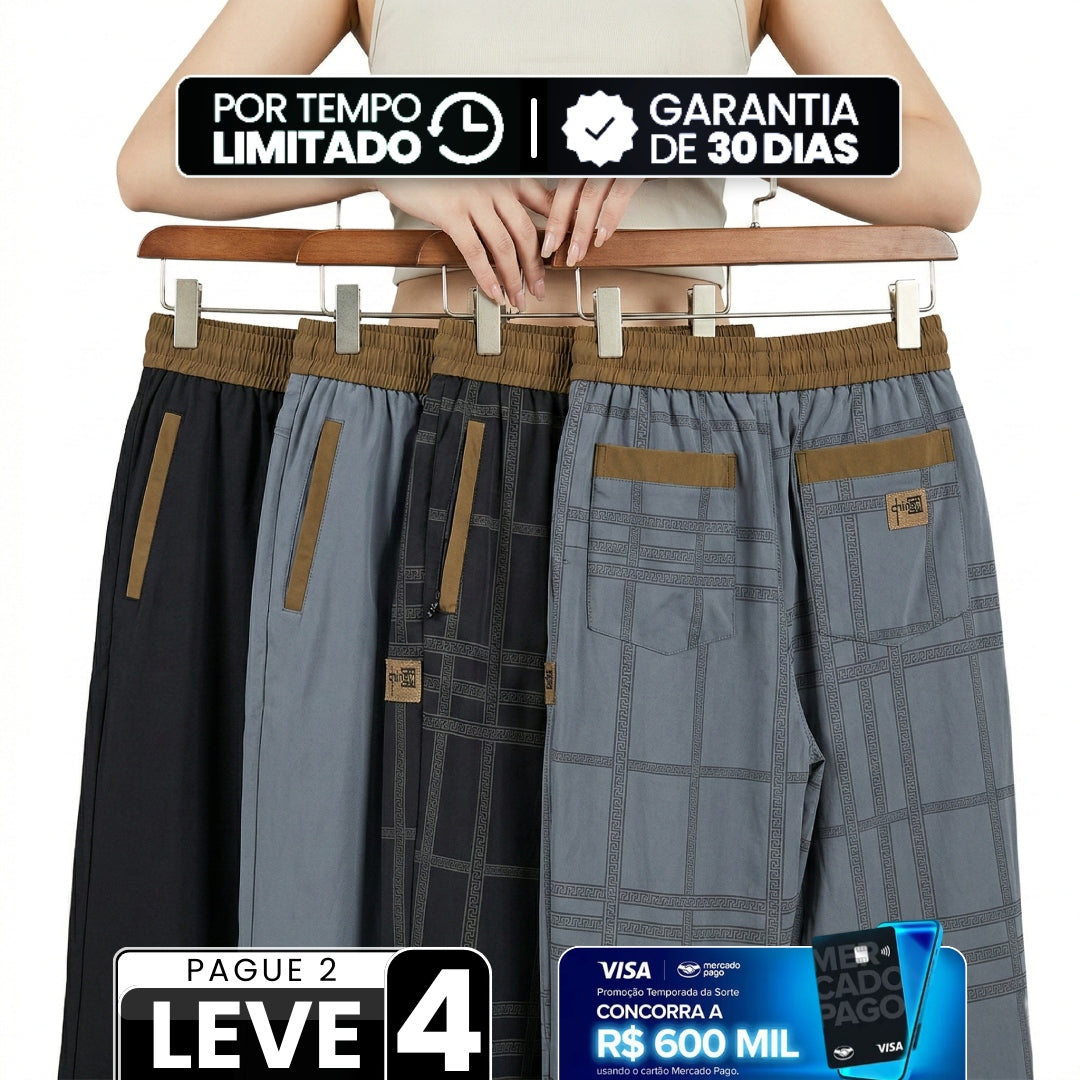 [Leve 4, Pague Só 2!] Calça Capri Maya Feminina em Poliéster e Elastano de Caimento Fluido com Cós Ajustável e Bolsos Contrastantes