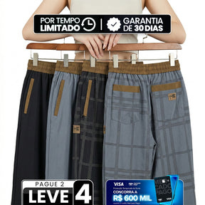 [Leve 4, Pague Só 2!] Calça Capri Maya Feminina em Poliéster e Elastano de Caimento Fluido com Cós Ajustável e Bolsos Contrastantes