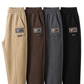 [Pague 2, Leve 4] Calça Love Feminina em Malha Texturizada e Forro Peluciado de Cintura Alta com Costura Frontal Alongadora e Bolsos Funcionais