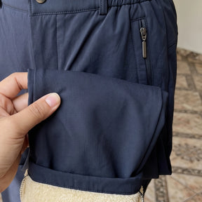 [Pague 2 e Leve 3] Calça Alura Feminina em Poliéster, Pelúcia Térmica e Elastano de Cintura Alta com Forro Acolhedor e Bolsos com Zíper