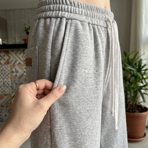 [Leve 3, Pague Só 2!] Calça Lunara Feminina em Algodão, Poliéster e Elastano de Cintura Alta com Cordão de Ajuste em Contraste