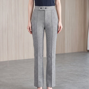 [Compre 2, Leve 3] Calça Mila Feminina em Poliéster, Viscose e Elastano de Cintura Alta com Botões Duplos + BRINDES