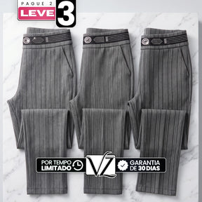 [Pague 2, Leve 3] Calça Elara Feminina em Malha Estruturada, Trama Jacquard e Pedrarias Brilhantes de Cintura Alta Modeladora com Cós Geométrico Decorativo