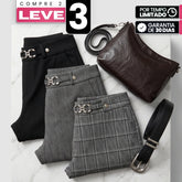 [Leve 3, Pague Só 2] Calça Aveli Feminina em Poliéster, Viscose e Elastano de Cintura Alta com Fivela Metálica + BRINDES: Bolsa e Cinto