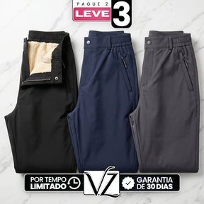 [Pague 2 e Leve 3] Calça Alura Feminina em Poliéster, Pelúcia Térmica e Elastano de Cintura Alta com Forro Acolhedor e Bolsos com Zíper