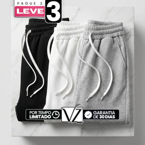 [Leve 3, Pague Só 2!] Calça Lunara Feminina em Algodão, Poliéster e Elastano de Cintura Alta com Cordão de Ajuste em Contraste