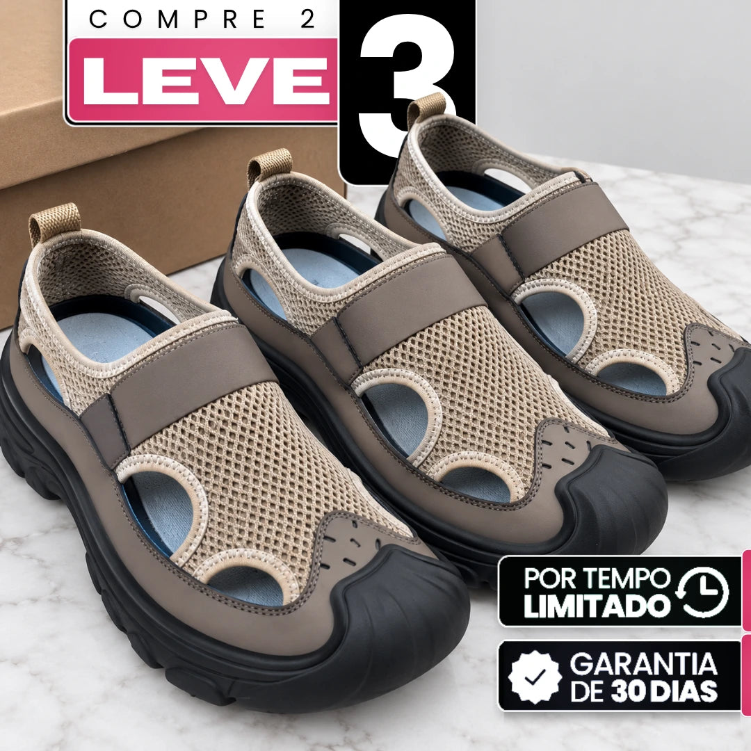 [Leve 3, Pague Só 2] Sandália Mavi Feminina em Malha Têxtil, Revestimento e Solado Emborrachado de Cabedal Respirável com Biqueira Reforçada