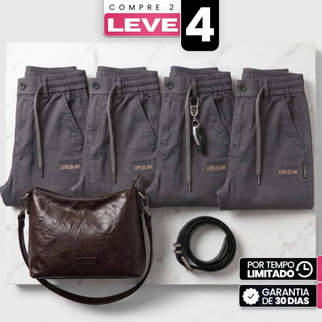 [Compre 2 e Leve 4] Calça Capri Liora Feminina em Sarja de Algodão, Poliéster e Lycra de Cintura Alta com Elástico Anatômico e Bolsos Laterais