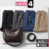 [Compre 2 e Leve 4] Calça Capri Liora Feminina em Sarja de Algodão, Poliéster e Lycra de Cintura Alta com Elástico Anatômico e Bolsos Laterais