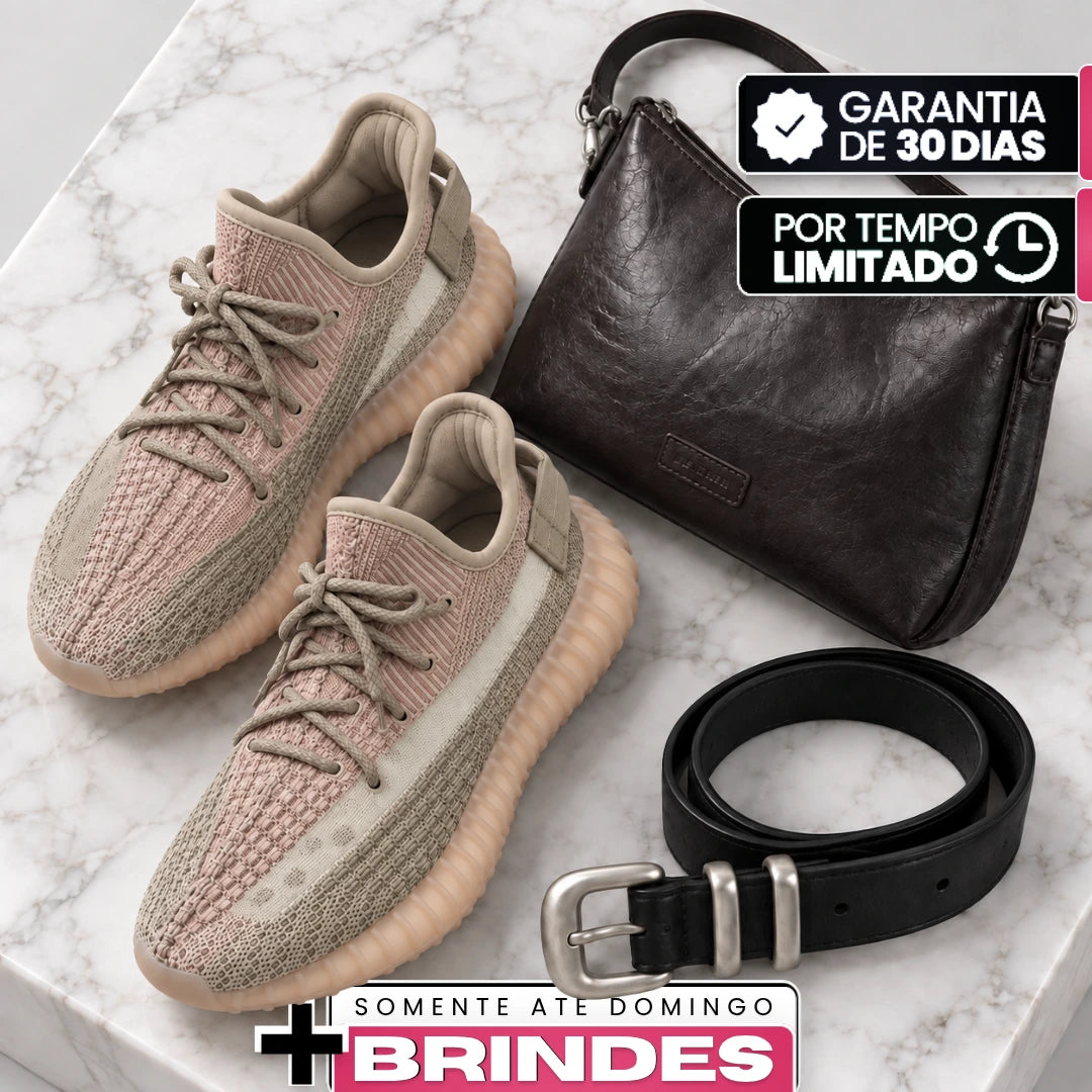 Kit de Tênis Velia Feminino Ortopédico em Malha Têxtil e Solado Polimérico de Cabedal Knit com Faixa Lateral Translúcida + BRINDES